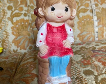 Vintage vinyl, Kitschy girl, lamp, cover figure