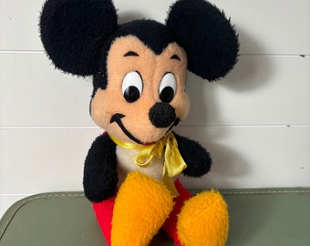 VINTAGE Walt Disney Original Mickey Mouse 12” Plush Toy 1970s