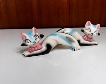 Vintage Tilso Cats Salt & Pepper Shakers set with Rinstone eyes  JAPAN