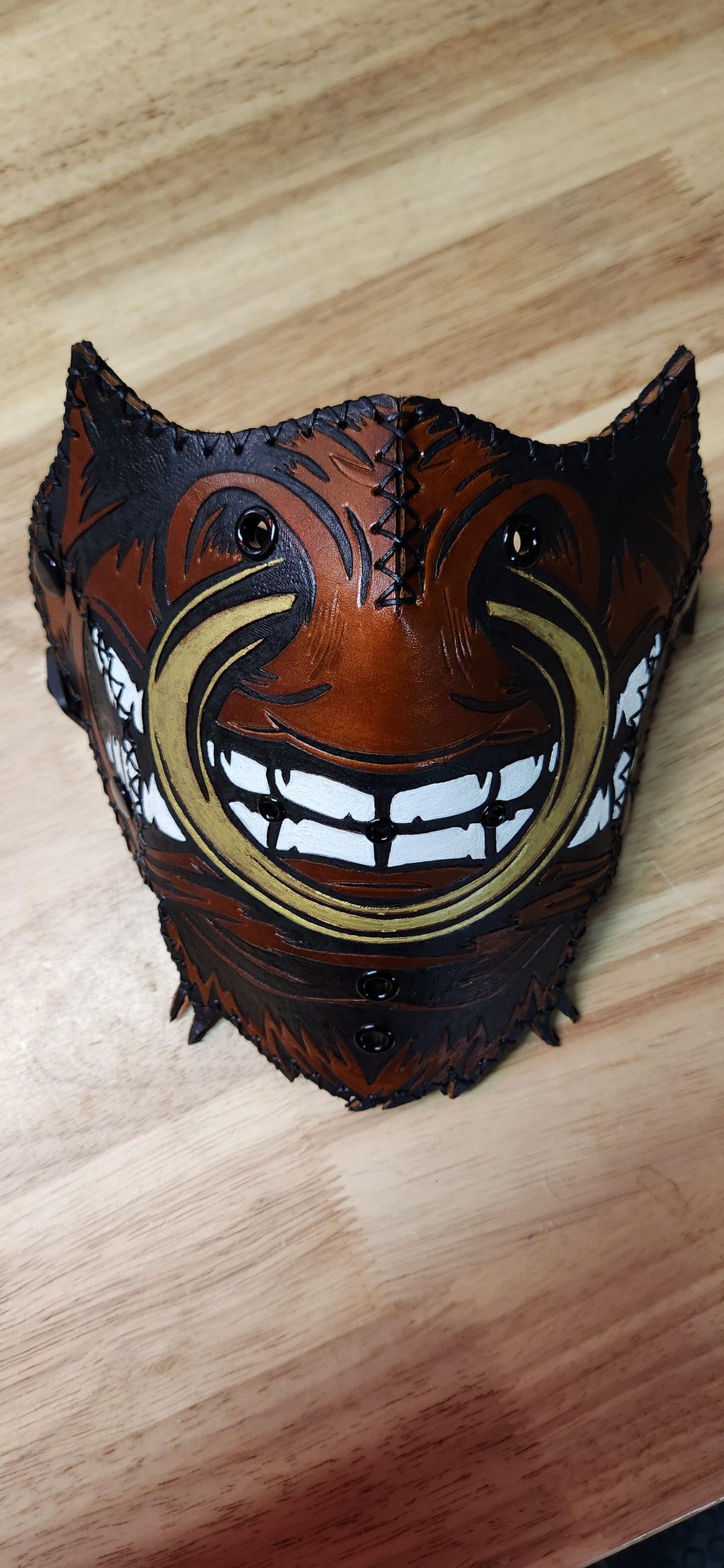 Bull Riding Mask Raging Bull Leather Biker or Riding Mask - Etsy