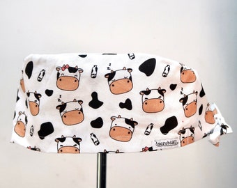 Cow Scrub Hat -  scrub cap, scrub hat australia, scrub cap australia, cute scrub hat, animal scrub cap