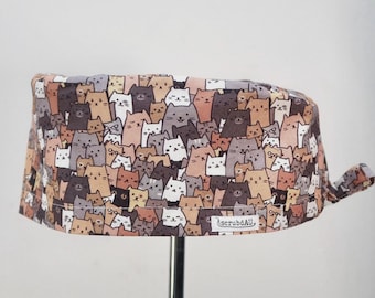 Cat Scrub Cap - scrub hat australia, scrub cap australia, cute scrub hat, Custom Embroidery