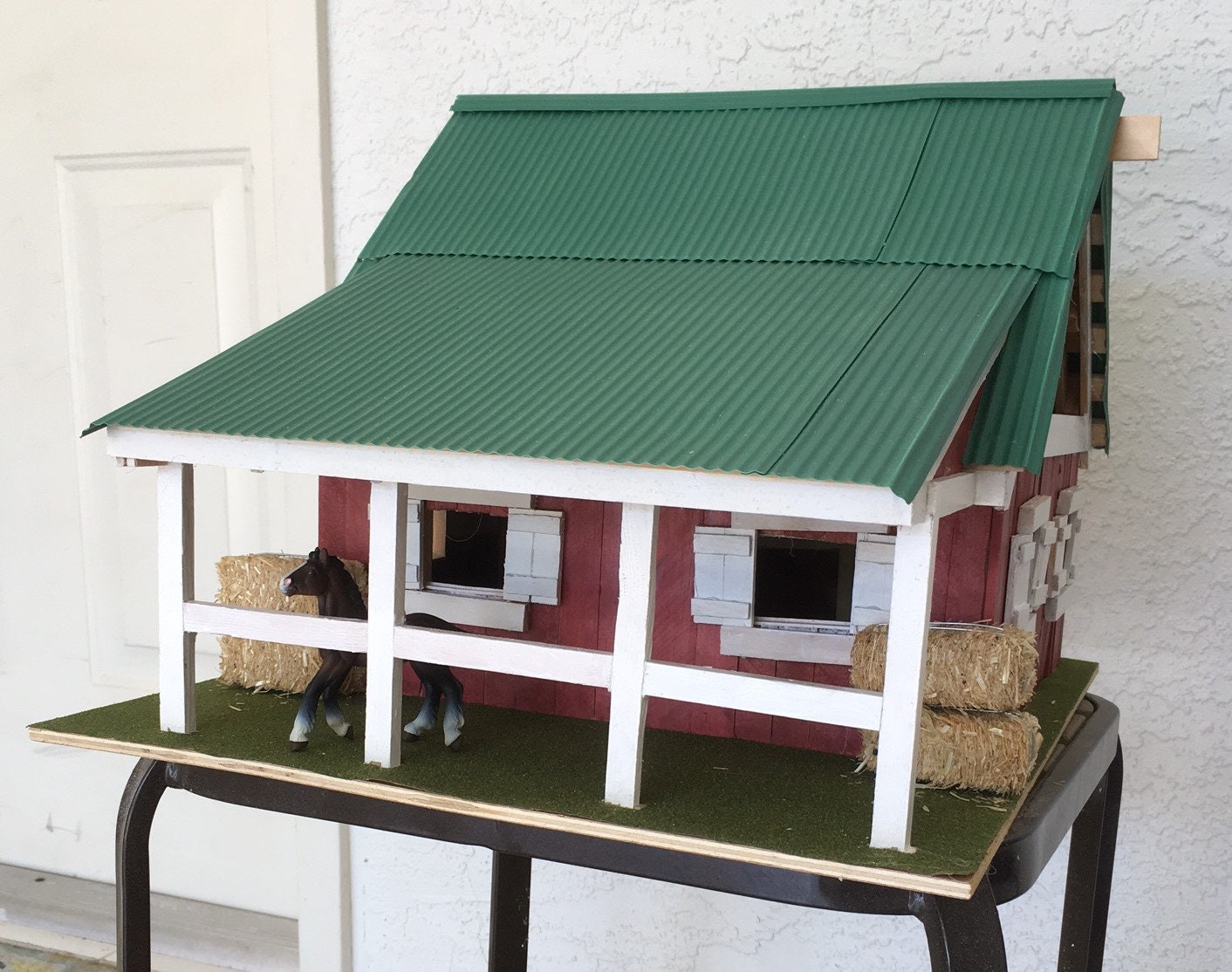 Small Horse Barn Model Scale 124 Wood Construction Etsy UK