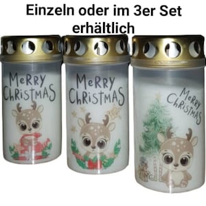 Christmas grave candles with child-friendly motifs *W6*