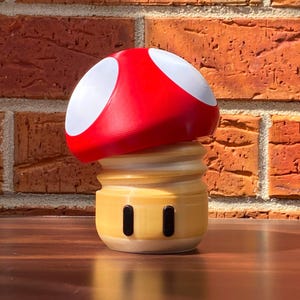 Classic Mario Mushroom Container - 3D Printed Storage Jar for Gamers