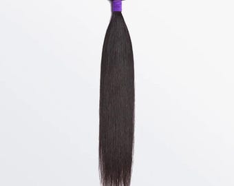12A Raw Indian Silky Straight Bundle: Nero Naturale