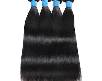 Extensiones de cabello liso y sedoso de 10 a 36 pulgadas, extensiones de cabello humano, tejido de cabello liso, ofertas de paquetes de cabello
