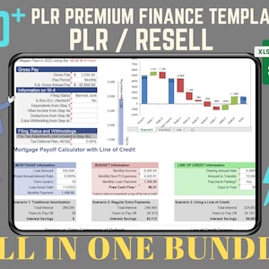 PLR +90 Premium Finance Excel Templates :  Fully Editable Across Diverse Categories, Excel Budget Spreadsheet, Saving Tracker, Planner MRR