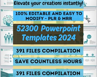 PLR 52300 Animated PowerPoint Templates Compilation Editable Slides instant download PLR, MRR