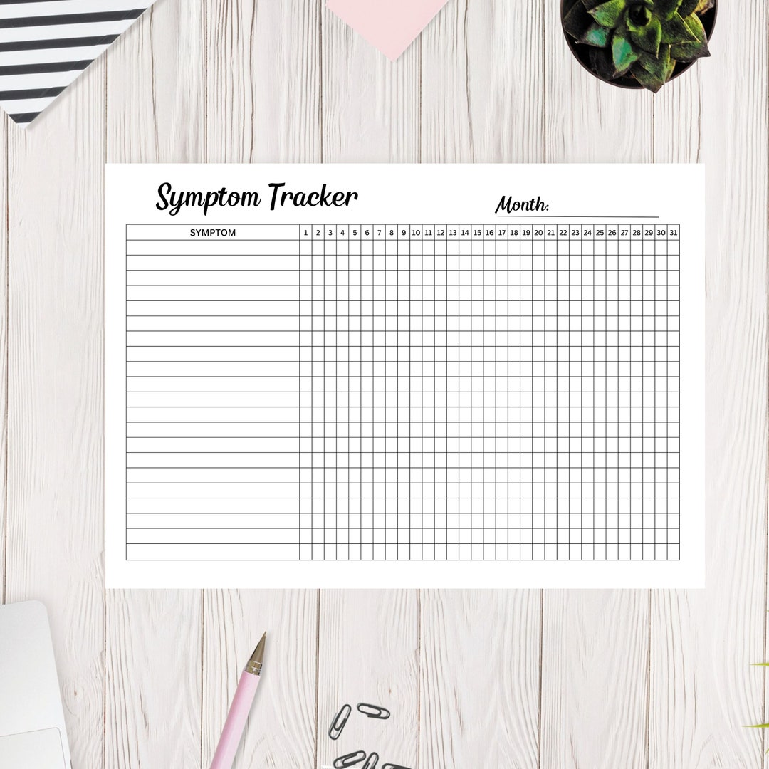 Symptom Tracker Printable Period Log, Habit and Medical Tracker, Health ...