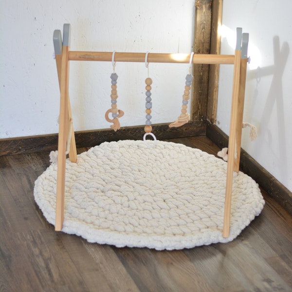 Crochet Plush Baby Play Mat | Accent Rug