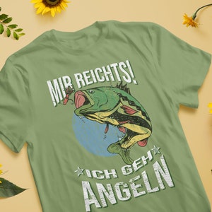 Mir Reichts Ich Geh Angeln // Unisex Baumwoll T-Shirt // Schwere Qualität Bild 3