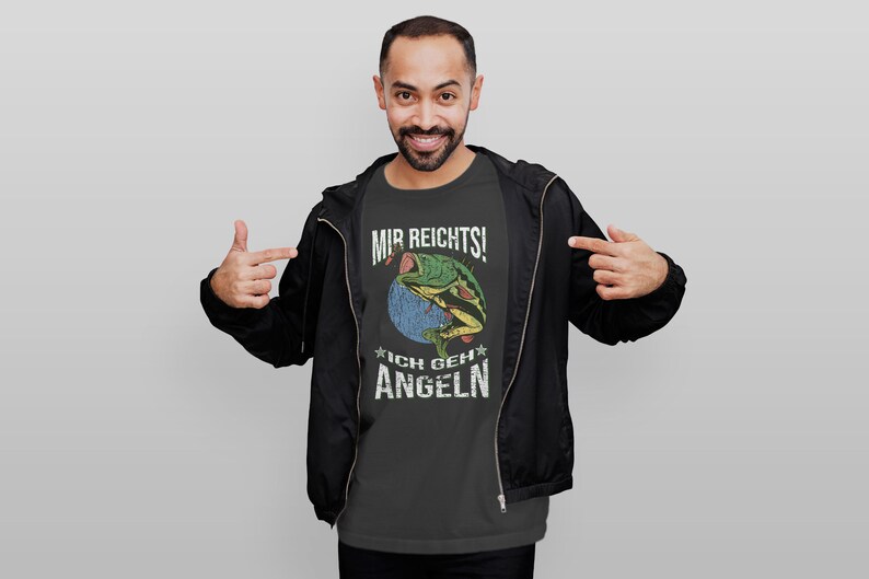 Mir Reichts Ich Geh Angeln // Unisex Baumwoll T-Shirt // Schwere Qualität Bild 5