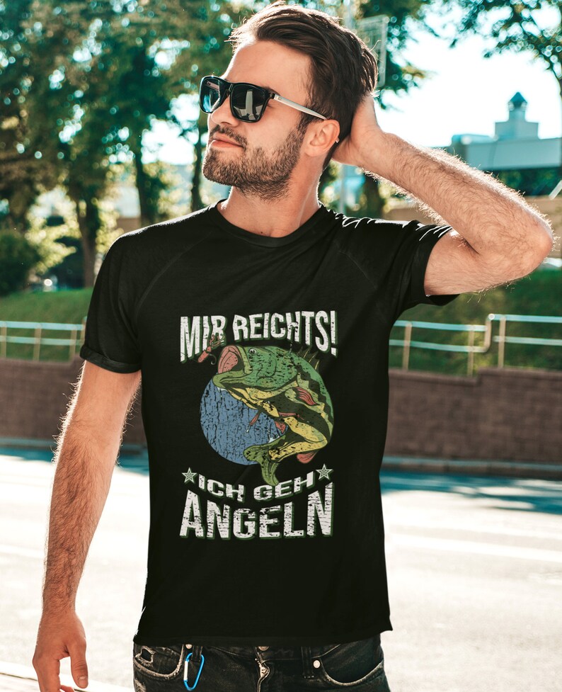 Mir Reichts Ich Geh Angeln // Unisex Baumwoll T-Shirt // Schwere Qualität Bild 2