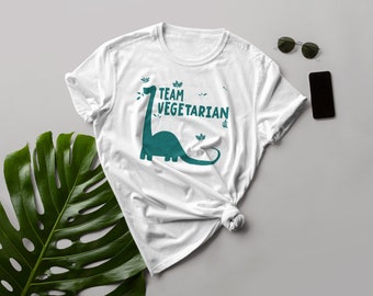 Team Vegetarian - Dinosaur - Vegan - Unisex Heavy Cotton Tee