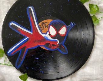 Spiderman bemalt Schallplatte