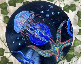 クラゲ 絵の具 アクリル A-50 24 動物画 クラゲ アクリル画 原画 絵画