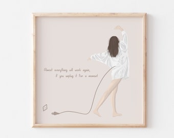Desconéctate por un momento - Recordatorio de salud mental / Arte para consultorio de terapia / Arte de pared con cita de autocuidado / Impresión de pared con afirmación diaria / Recordatorio de amor propio