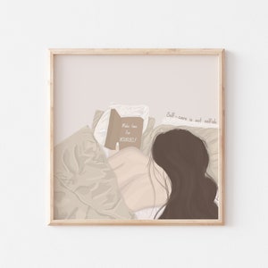 Prendre soin de soi n'est pas égoïste - art de la compassion pour soi/ bien-être mental/ décoration murale Affirm/ cadeau pour prendre soin de soi/ rappel d'amour de soi/ art de bureau de thérapie