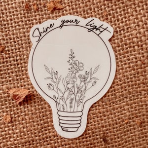 Laat je licht schijnen: motiverende stickers/stickercitaten/tatoegering-lijntekeningen/bevestigingsstickers/positieve stickers/zelfzorg