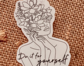 Do it for yourself - Affirmation Stickers/ Self Care Stickers/ Mental Health Stickers/ Motivational Stickers/ Clear Macbook Stickers