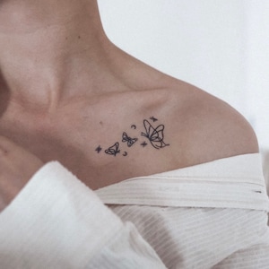 Borboletas - Tatuagem Semipermanente/ Tatuagem de 2 Semanas/ Tatuagem Falsa/ Tatuagem Temporária/ Afirmação Diária/ Mentalidade Positiva/ Citações Motivacionais