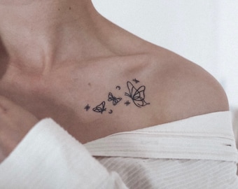 Butterflies - Semi Permanent Tattoo/ 2 Week Tattoo/ Fake Tattoo/ Temporary Tattoo/ Daily Affirmation/ Positive Mindset/ Motivational Quotes