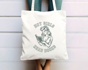 Ragazze calde leggono libri Tote Bag Borsa per libri da lettura Regalo per amante dei libri Borsa a tracolla per libri Borsa per studenti Maglietta Regalo per il suo regalo bibliotecario Presente Bandito