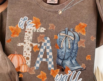 Comfort Colors® Western Fall Shirt Women, It's Fall Sweatshirt, Cowgirl Fall Shirt, Fall Crewneck, Floral Fall Shirt, Autumn Shirt, Cowboy