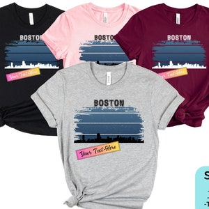 Custom Boston Group Tshirt, Custom Vegas Bachelorette Shirts, Matching Couples shirt, Skyline shirt, Family reunion shirt, Boston