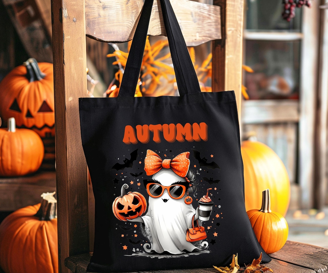 Personalized Trick or Treat Tote Bag, Halloween Bag for Trick or ...