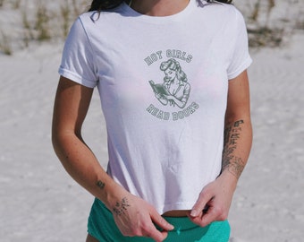 Gorące dziewczyny czytają książki Koszulka dla niemowląt: Retro Y2K Crop Top