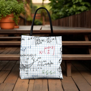 Teacher Tote Bag Math Algebra Geometry High Middle School Jr High Teacher Appreciation Gift Book Bag Canvas Mathematician Engineer Science
