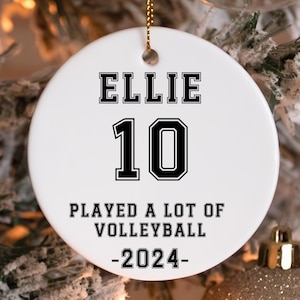 Volleyball Ornament Personalized 2024 Custom Sports Basketball Football Soccer Lover Teen Ornament Gift Name and Number Christmas Gift