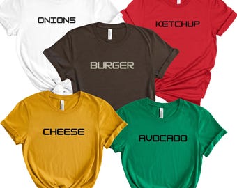 Camisetas divertidas de Halloween para grupos de comida rápida: camisetas de disfraces / disfraces para equipos de béisbol / disfraces de restaurante / ideas de disfraces para camisetas de grupo