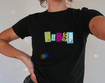 REBEL Graffiti Baby Tee: Retro Y2k Crop Top