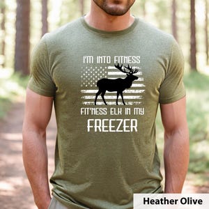 Buck Hunting Shirt Gift for Dad Hunting Lover Elk Hunter American Flag Outdoorsman Funny Graphic Tee Husband Birthday Present Casual Wear