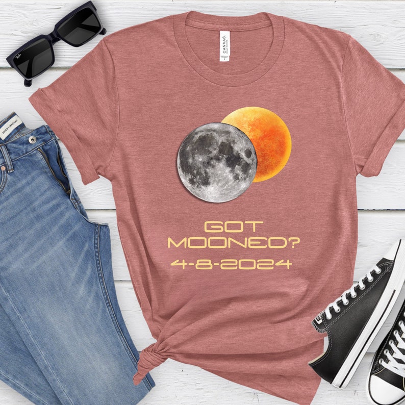 Funny Solar Eclipse 2024 Got Mooned I Got Tshirt, Totality Eclipse