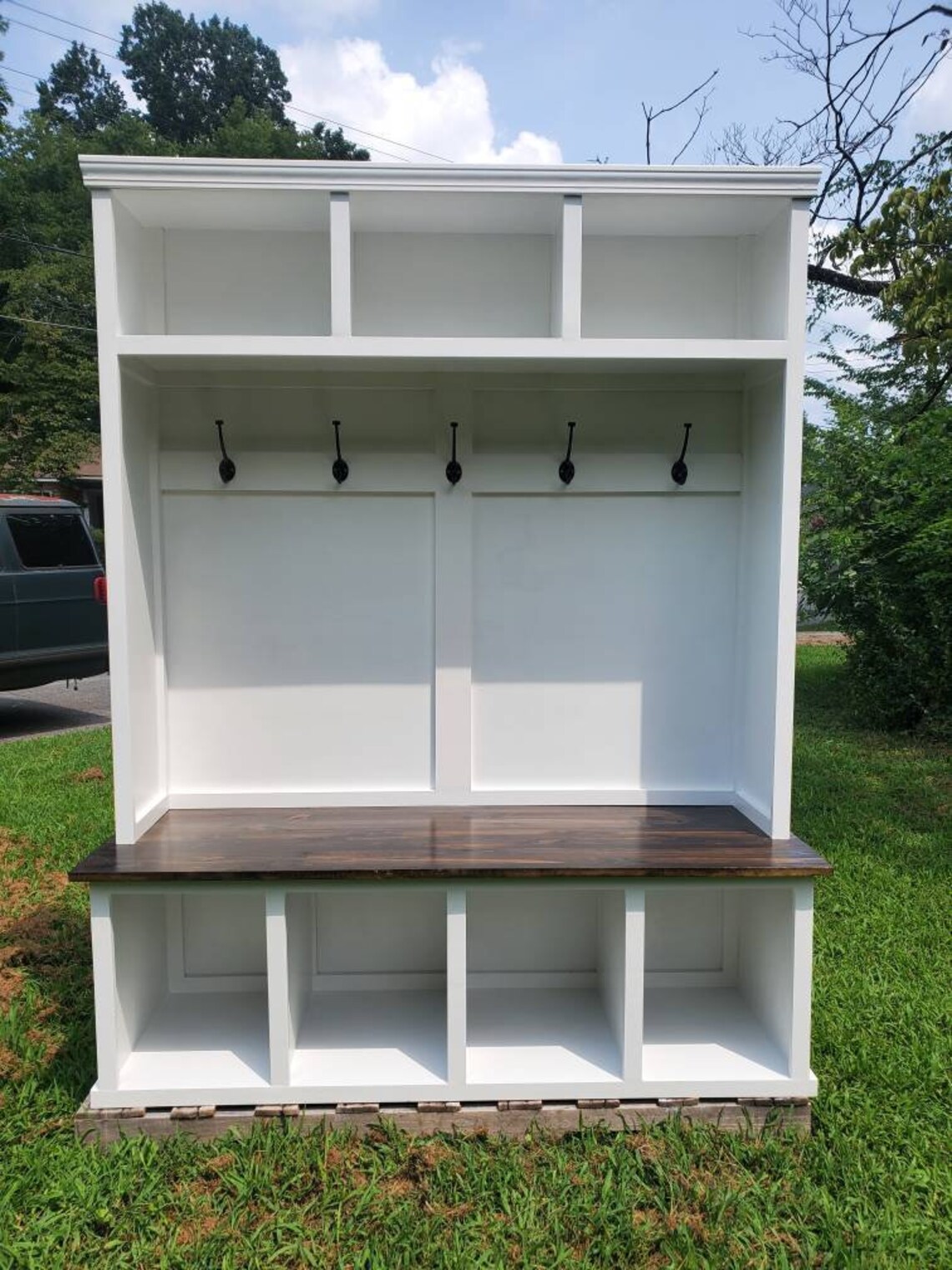 CUSTOM Hall tree Entryway Storage Bench Mudroom Lockers Etsy