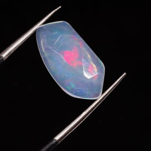 Natural Ethiopian Opal Rose Cut Slice | Fire Opal slice | Loose Opal Gemstone | Flat Back Opal Faceted Cut -3.10 Ct 18X9X4 MMST-747