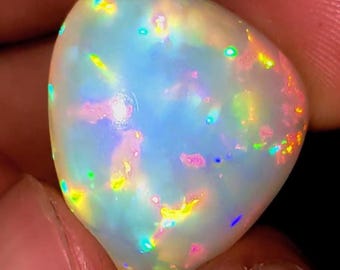 Amazing Top Grade Quality 100% Natural White Ethiopian Opal Heart Shape Cabochon Loose Gemstone For Making Jewelry 19X21X9 mm 14.5 Ct. T-45