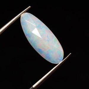 Natural Ethiopian Opal Rose Cut Slice | Fire Opal slice | Loose Opal Gemstone | Flat Back Opal Faceted Cu | 1.40 carat | - 18X7X2MM