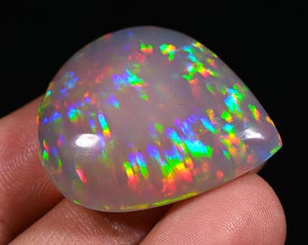 43 CRT Opal Opal Ethiopian Opal Dot Fire Wello Fire Opal Unique Piece Multi Fire Big Size White Opal Cabochon Large Opal Jewelry Gift