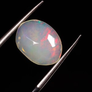 Natural Ethiopian Opal Rose Cut Slice | Fire Opal slice | Loose Opal Gemstone | Flat Back Opal Faceted Cut -1.30 Ct 11X8X3 MM ST-719