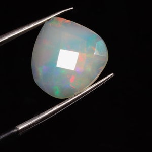 Natural Ethiopian Opal Rose Cut Slice | Fire Opal slice | Loose Opal Gemstone | Flat Back Opal Faceted Cut -2 Ct 13X13X3 MM ST-749