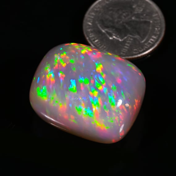 97 CT, Multi Fire Opal, Vintage Opal Stone, AAA Ethiopian Opal Stone, Opal Cabochon Size - 31x25x19 Mm, Opal For Jewelry. Christmas gift