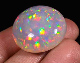 42 Carat AAA+ One Quality 100% Natural Ethiopian Opal Dot Fire Wello Fire Opal Unique Piece Multi Fire Big Size White Opal Cabochon Jewelry