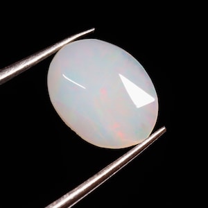 Natural Ethiopian Opal Rose Cut Slice | Fire Opal slice | Loose Opal Gemstone | Flat Back Opal Faceted Cut -085 Ct 11X8X2 MM ST-724