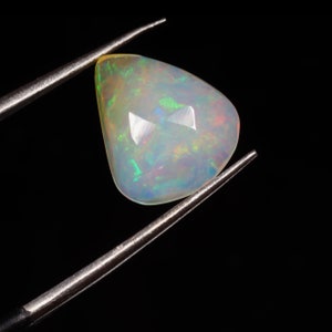 Natural Ethiopian Opal Rose Cut Slice | Fire Opal slice | Loose Opal Gemstone | Flat Back Opal Faceted Cut -1.40 Ct 11X9X3 MM ST-757
