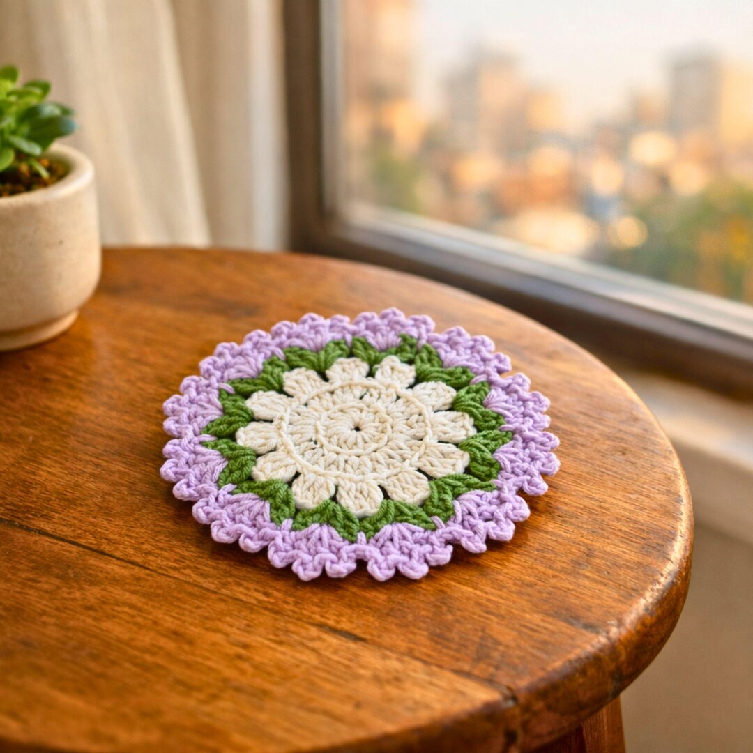 Floral Crochet Coaster PDF Pattern (digital Download) - Etsy